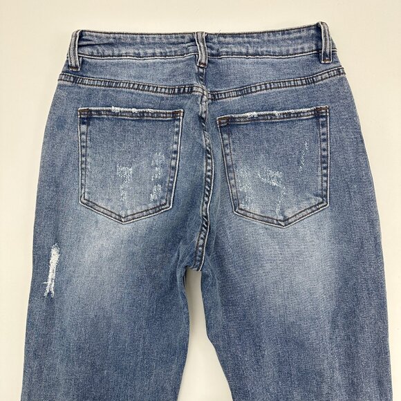 I&M Black Label Distressed Slim Straight Women's size 3 Blue Denim Jeans - Picture 4 of 4